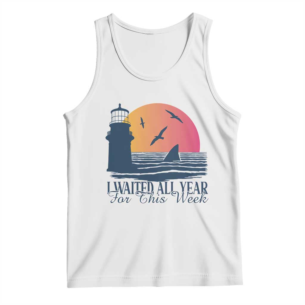 Funny Shark Lover Week Tank Top I Waited All Year For This Week - Wonder Print Shop