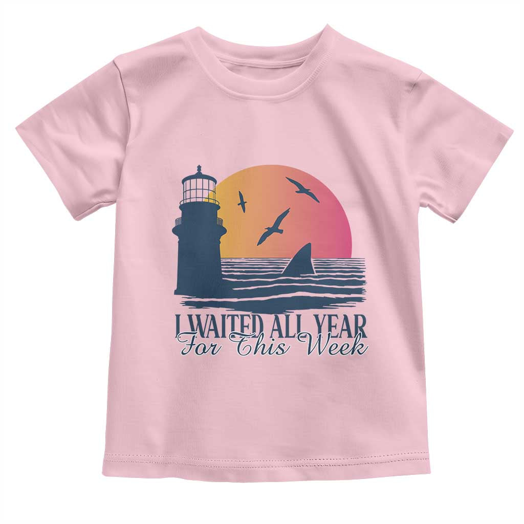 Funny Shark Lover Week Toddler T Shirt I Waited All Year For This Week - Wonder Print Shop