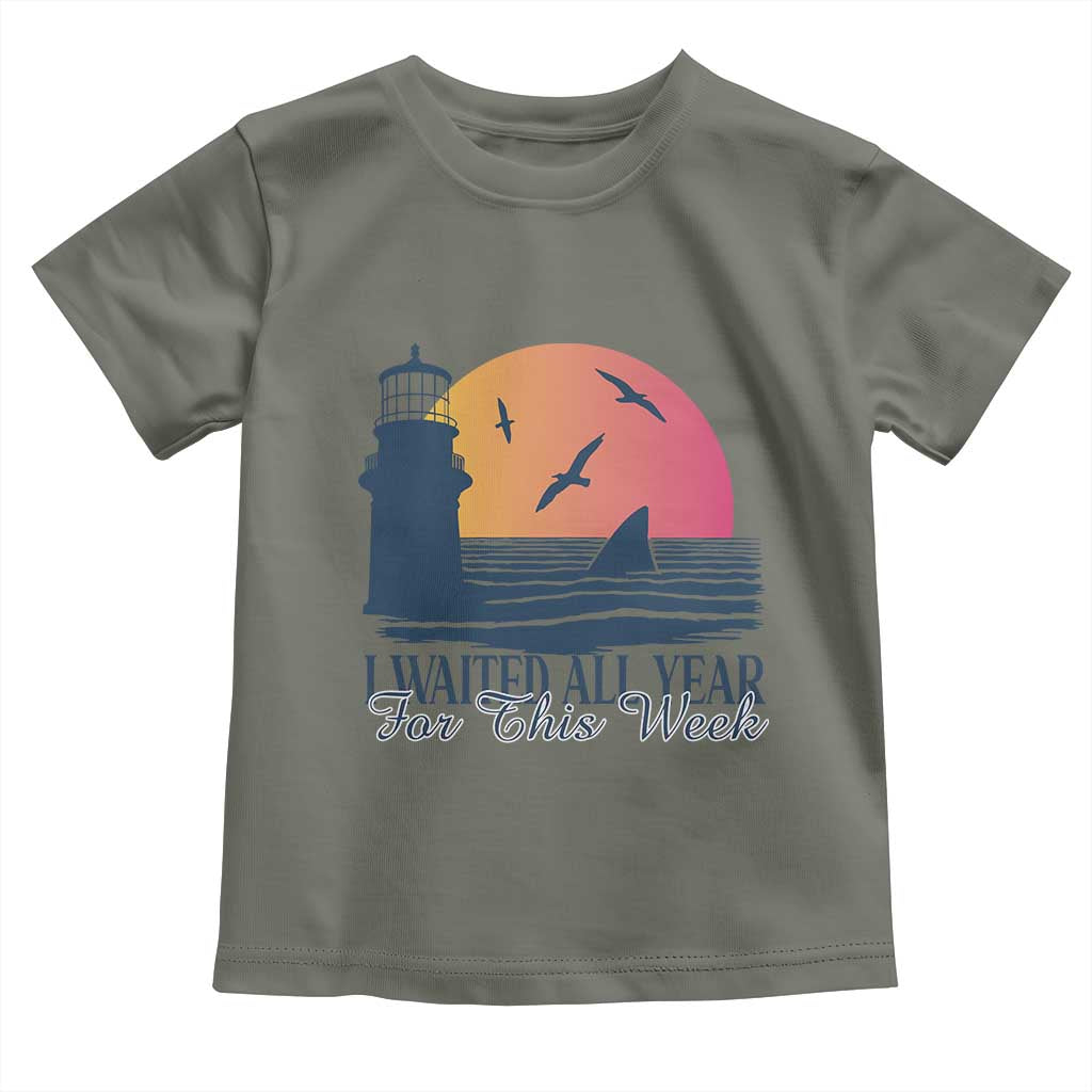 Funny Shark Lover Week Toddler T Shirt I Waited All Year For This Week - Wonder Print Shop