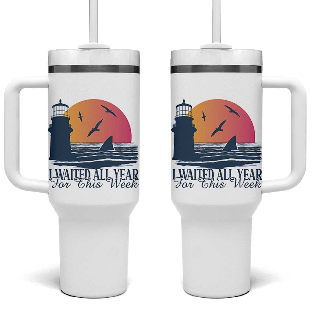 Funny Shark Lover Week Tumbler With Handle I Waited All Year For This Week - Wonder Print Shop