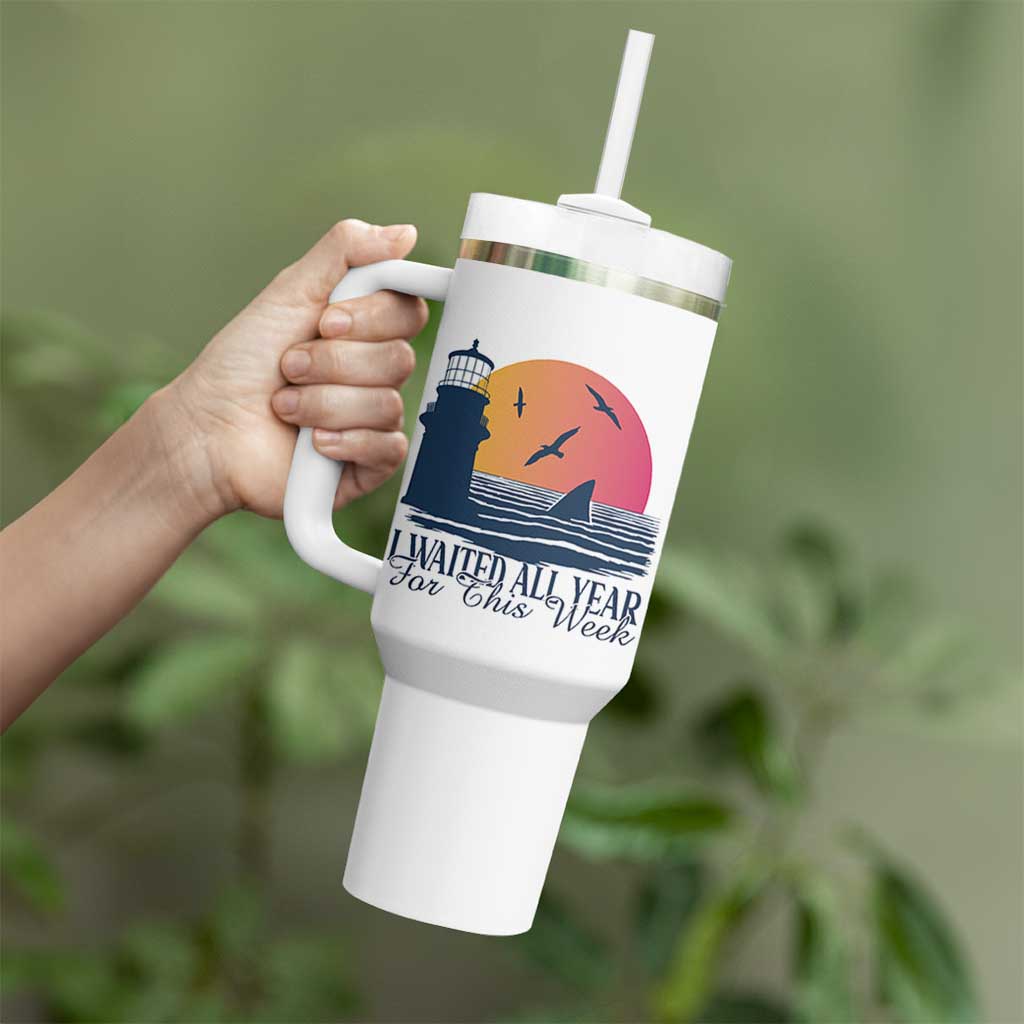Funny Shark Lover Week Tumbler With Handle I Waited All Year For This Week - Wonder Print Shop