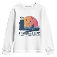 Funny Shark Lover Week Youth Sweatshirt I Waited All Year For This Week - Wonder Print Shop