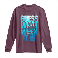Funny Shark Lover Week Long Sleeve Shirt Guess What Week It Is Blue Ocean - Wonder Print Shop