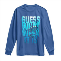 Funny Shark Lover Week Long Sleeve Shirt Guess What Week It Is Blue Ocean - Wonder Print Shop