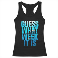 Funny Shark Lover Week Racerback Tank Top Guess What Week It Is Blue Ocean - Wonder Print Shop