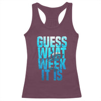 Funny Shark Lover Week Racerback Tank Top Guess What Week It Is Blue Ocean - Wonder Print Shop