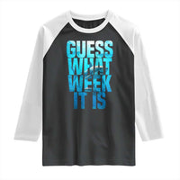 Funny Shark Lover Week Raglan Shirt Guess What Week It Is Blue Ocean - Wonder Print Shop