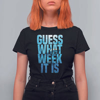 Funny Shark Lover Week T Shirt For Women Guess What Week It Is Blue Ocean - Wonder Print Shop