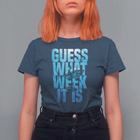 Funny Shark Lover Week T Shirt For Women Guess What Week It Is Blue Ocean - Wonder Print Shop