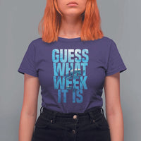 Funny Shark Lover Week T Shirt For Women Guess What Week It Is Blue Ocean - Wonder Print Shop