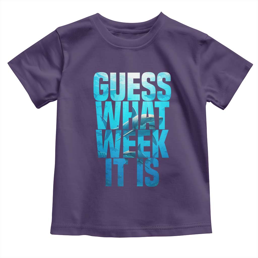 Funny Shark Lover Week Toddler T Shirt Guess What Week It Is Blue Ocean - Wonder Print Shop