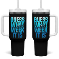 Funny Shark Lover Week Tumbler With Handle Guess What Week It Is Blue Ocean - Wonder Print Shop