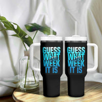 Funny Shark Lover Week Tumbler With Handle Guess What Week It Is Blue Ocean - Wonder Print Shop