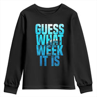 Funny Shark Lover Week Youth Sweatshirt Guess What Week It Is Blue Ocean - Wonder Print Shop