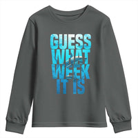 Funny Shark Lover Week Youth Sweatshirt Guess What Week It Is Blue Ocean - Wonder Print Shop