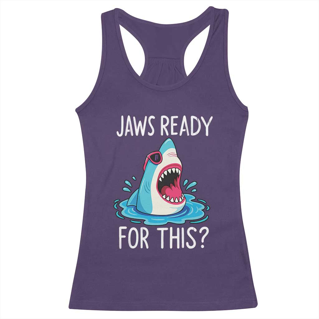Funny Shark Lover Racerback Tank Top Are Jaw Ready For This Ocean Wildlife - Wonder Print Shop