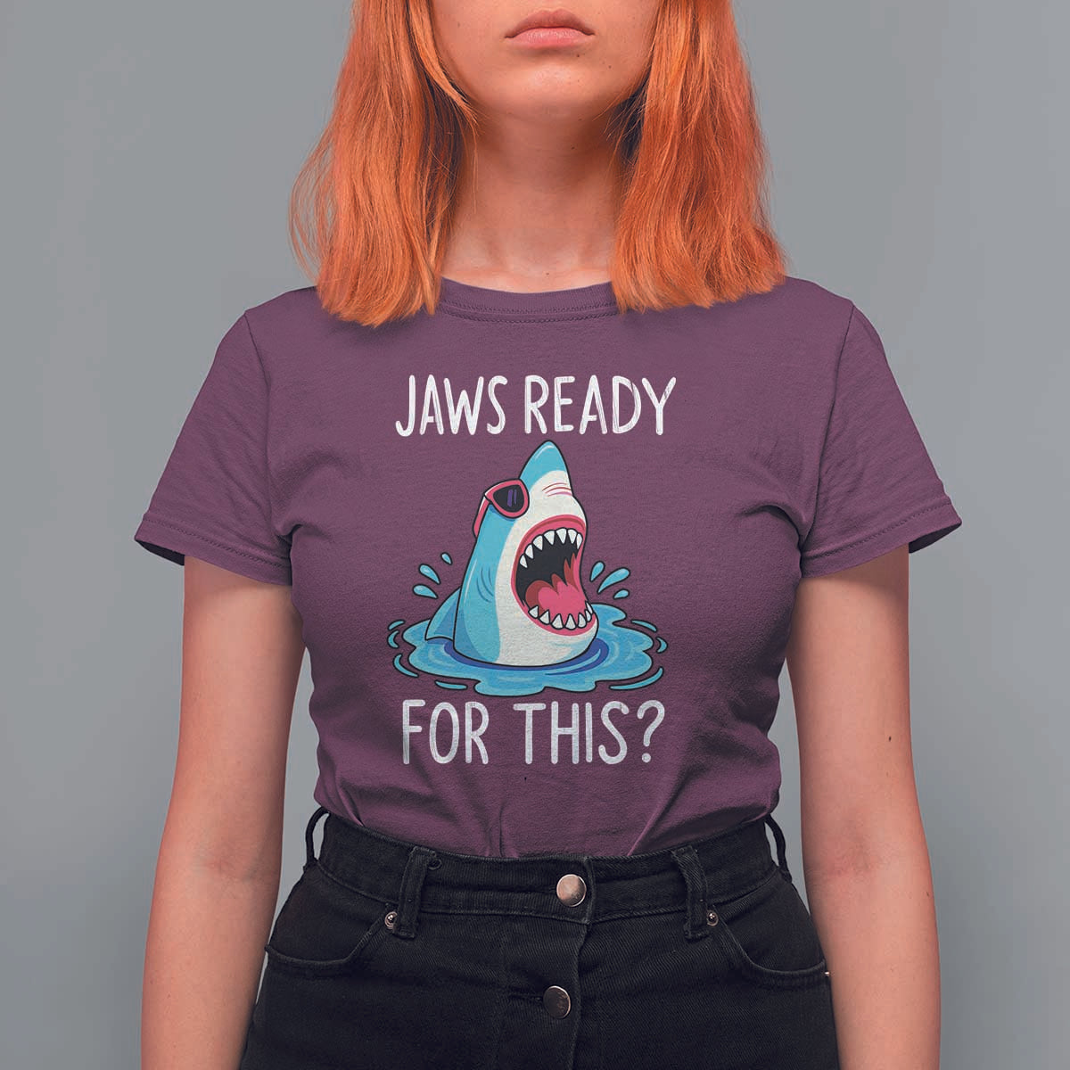 Funny Shark Lover T Shirt For Women Are Jaw Ready For This Ocean Wildlife - Wonder Print Shop