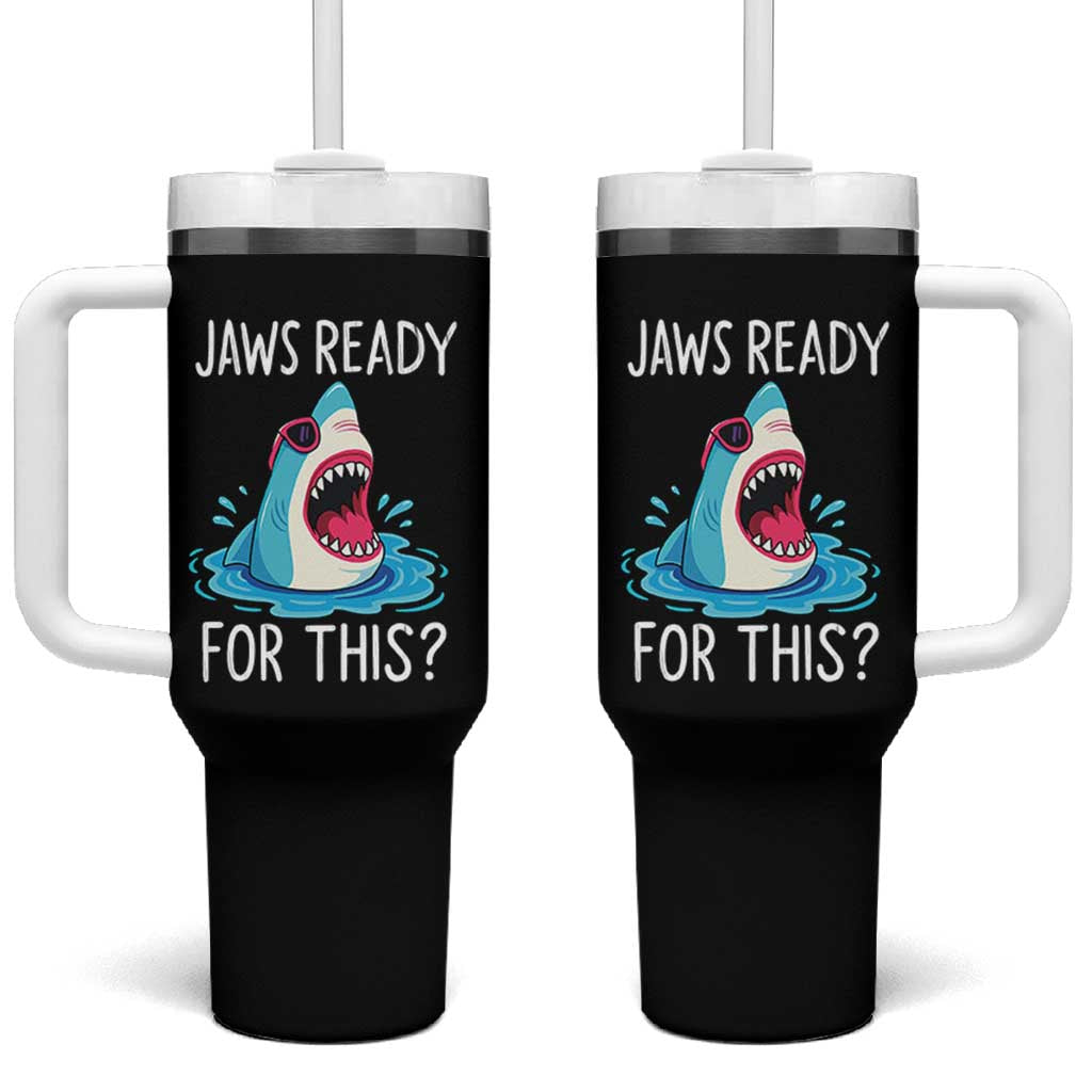 Funny Shark Lover Tumbler With Handle Are Jaw Ready For This Ocean Wildlife - Wonder Print Shop