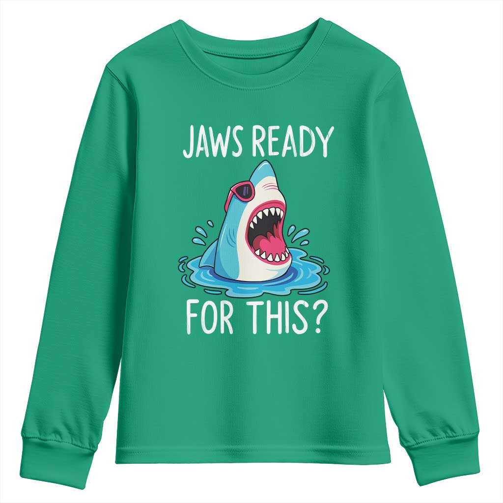 Funny Shark Lover Youth Sweatshirt Are Jaw Ready For This Ocean Wildlife - Wonder Print Shop