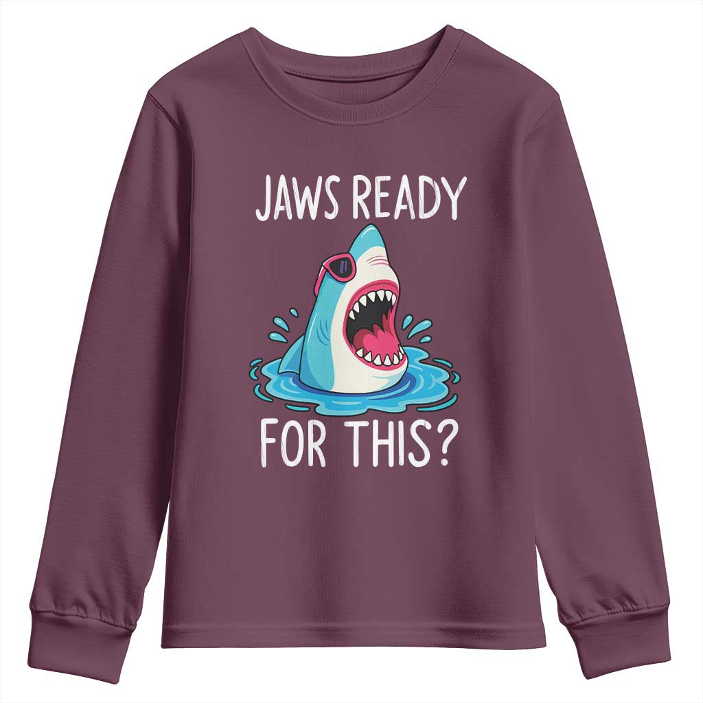 Funny Shark Lover Youth Sweatshirt Are Jaw Ready For This Ocean Wildlife - Wonder Print Shop