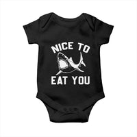 Funny Shark Lover Baby Onesie Nice To Eat You - Wonder Print Shop