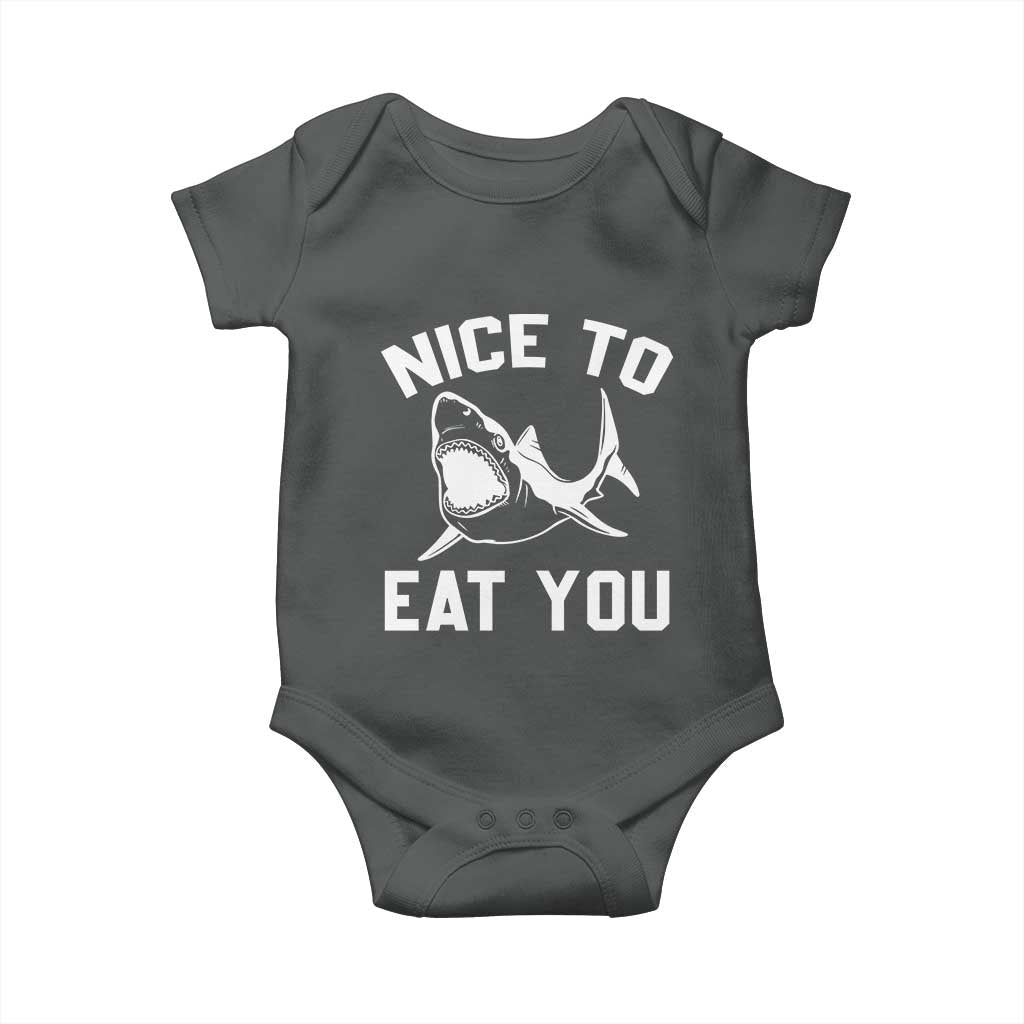 Funny Shark Lover Baby Onesie Nice To Eat You - Wonder Print Shop