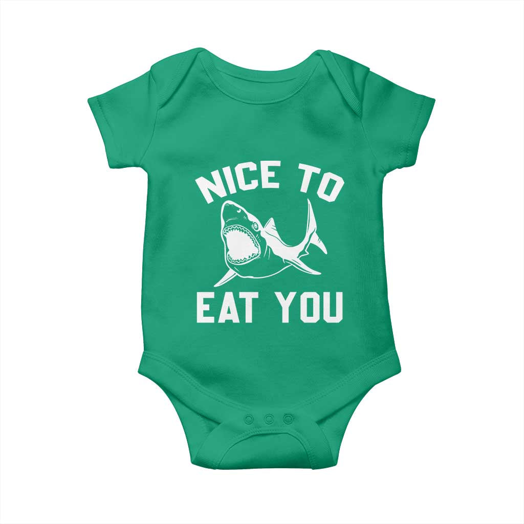 Funny Shark Lover Baby Onesie Nice To Eat You - Wonder Print Shop