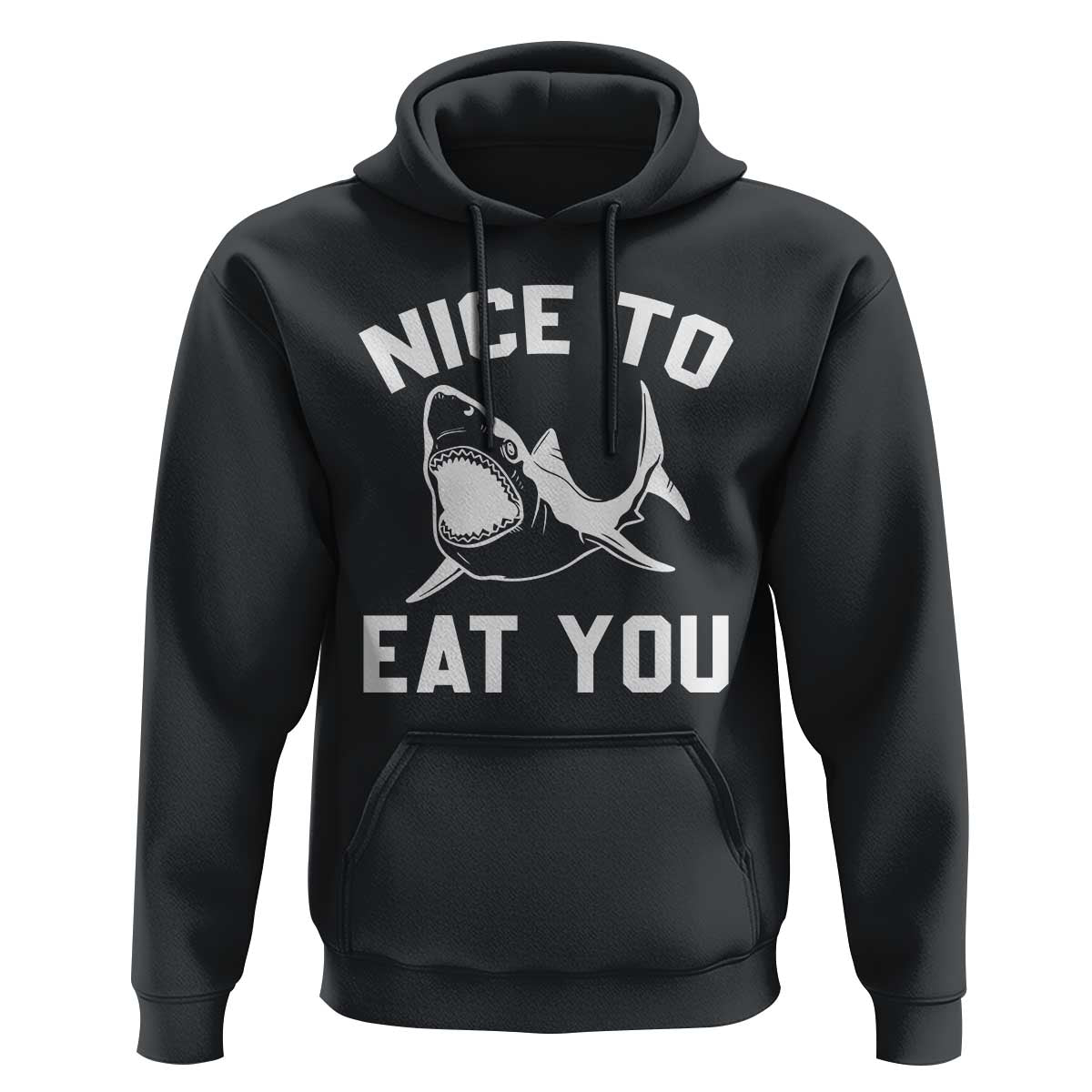 Funny Shark Lover Hoodie Nice To Eat You - Wonder Print Shop