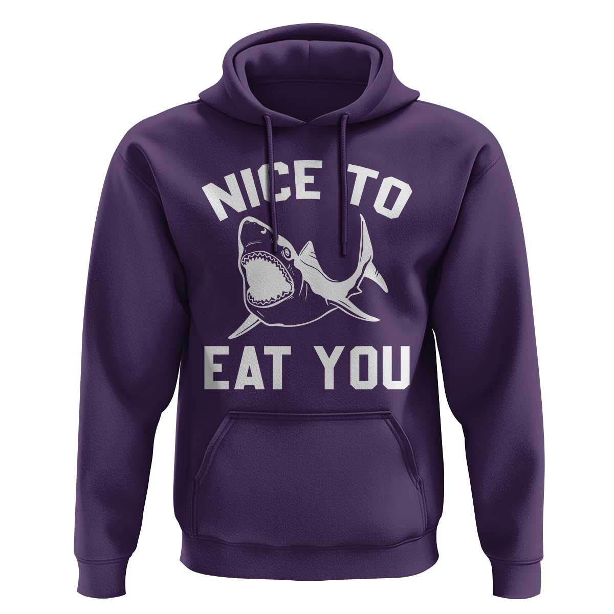 Funny Shark Lover Hoodie Nice To Eat You - Wonder Print Shop