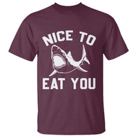 Funny Shark Lover T Shirt Nice To Eat You - Wonder Print Shop