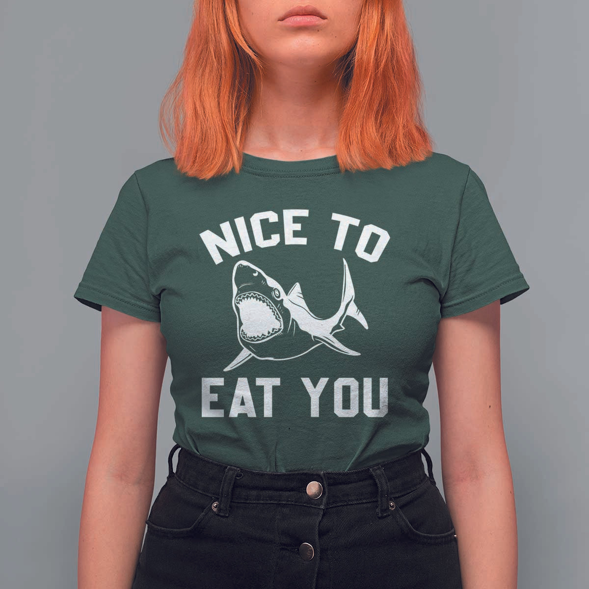 Funny Shark Lover T Shirt For Women Nice To Eat You - Wonder Print Shop