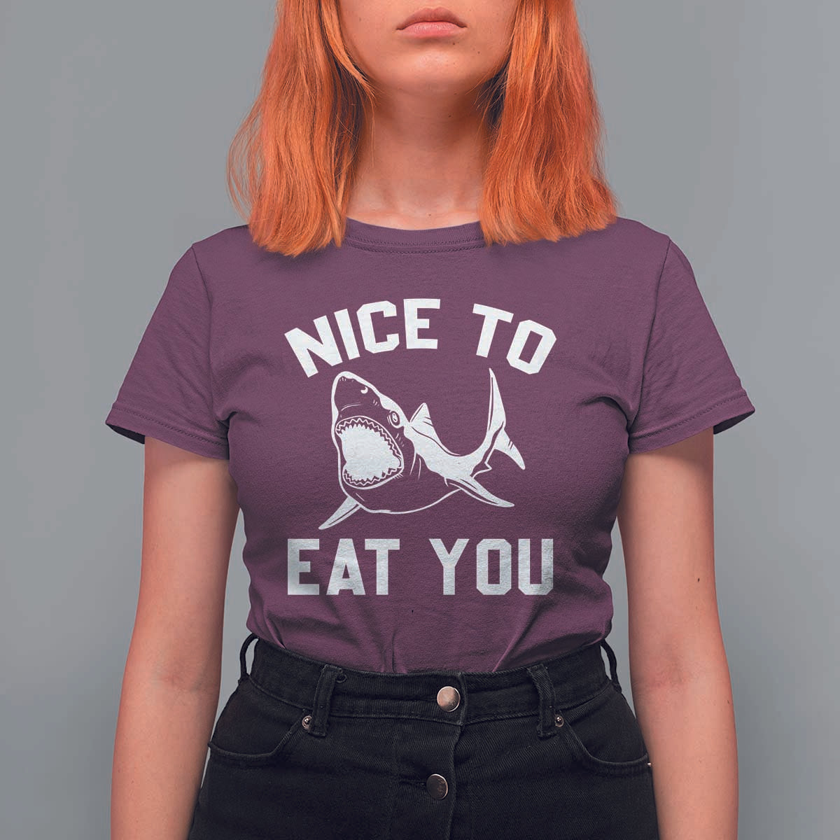 Funny Shark Lover T Shirt For Women Nice To Eat You - Wonder Print Shop