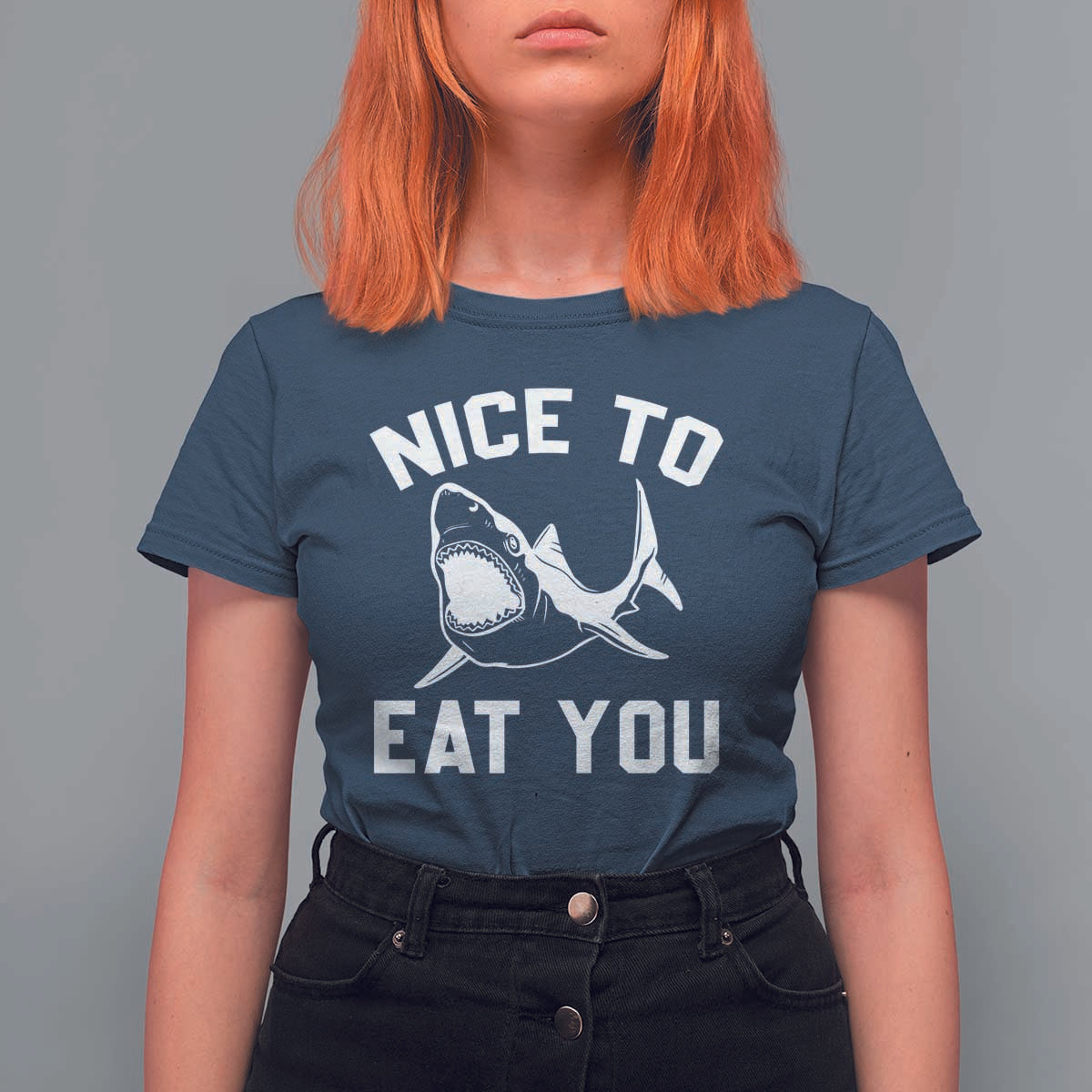 Funny Shark Lover T Shirt For Women Nice To Eat You - Wonder Print Shop