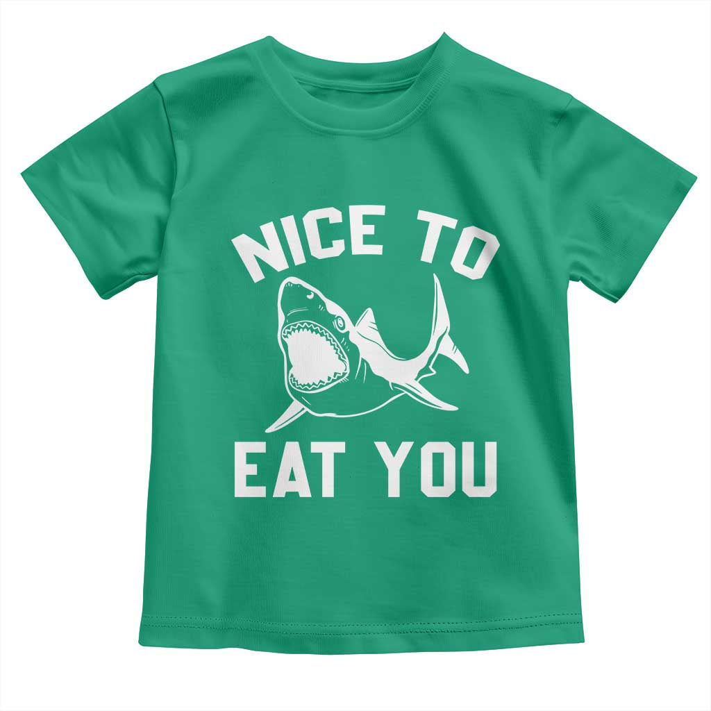 Funny Shark Lover Toddler T Shirt Nice To Eat You - Wonder Print Shop