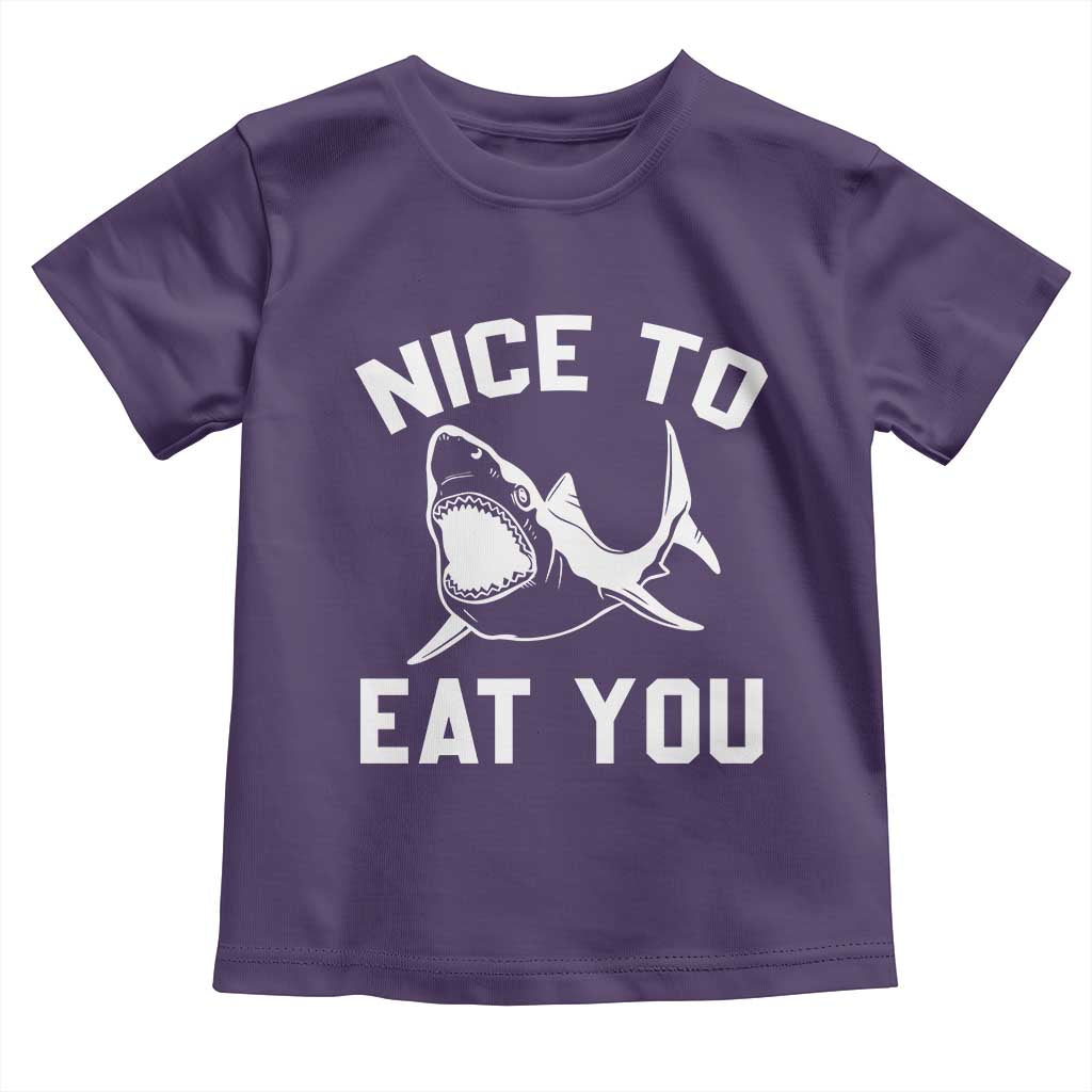 Funny Shark Lover Toddler T Shirt Nice To Eat You - Wonder Print Shop