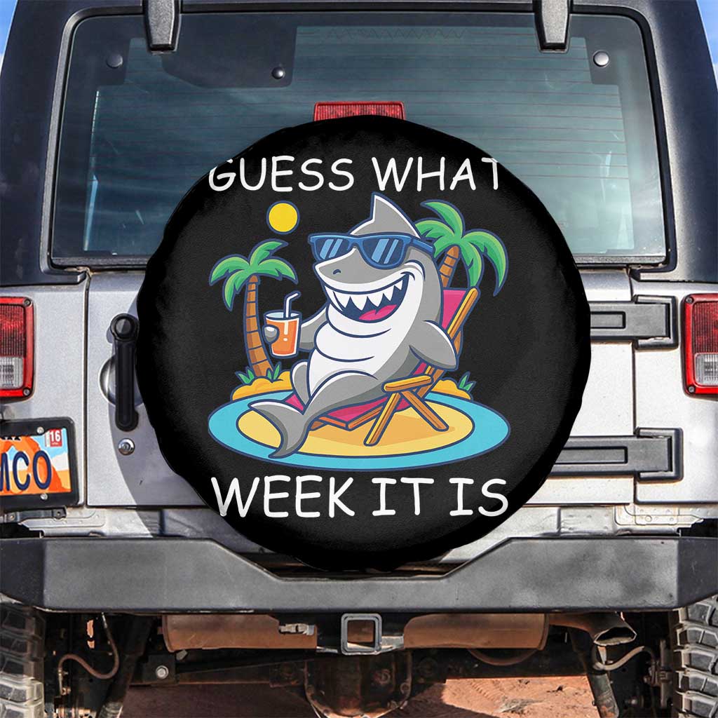 Funny Shark Lover Week Spare Tire Cover Week Guess What Week It Is Summer Beach - Wonder Print Shop
