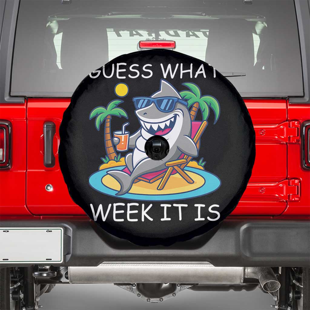 Funny Shark Lover Week Spare Tire Cover Week Guess What Week It Is Summer Beach - Wonder Print Shop