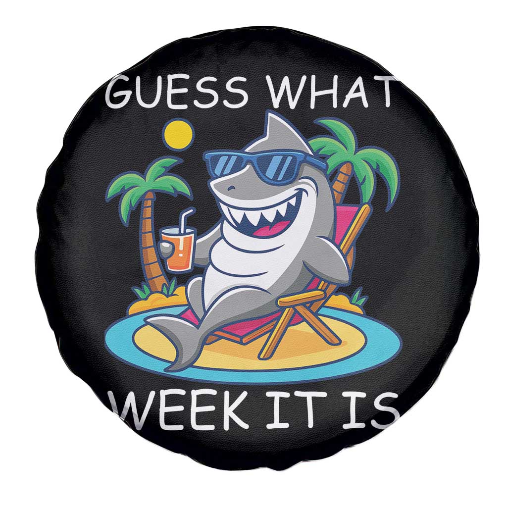 Funny Shark Lover Week Spare Tire Cover Week Guess What Week It Is Summer Beach - Wonder Print Shop