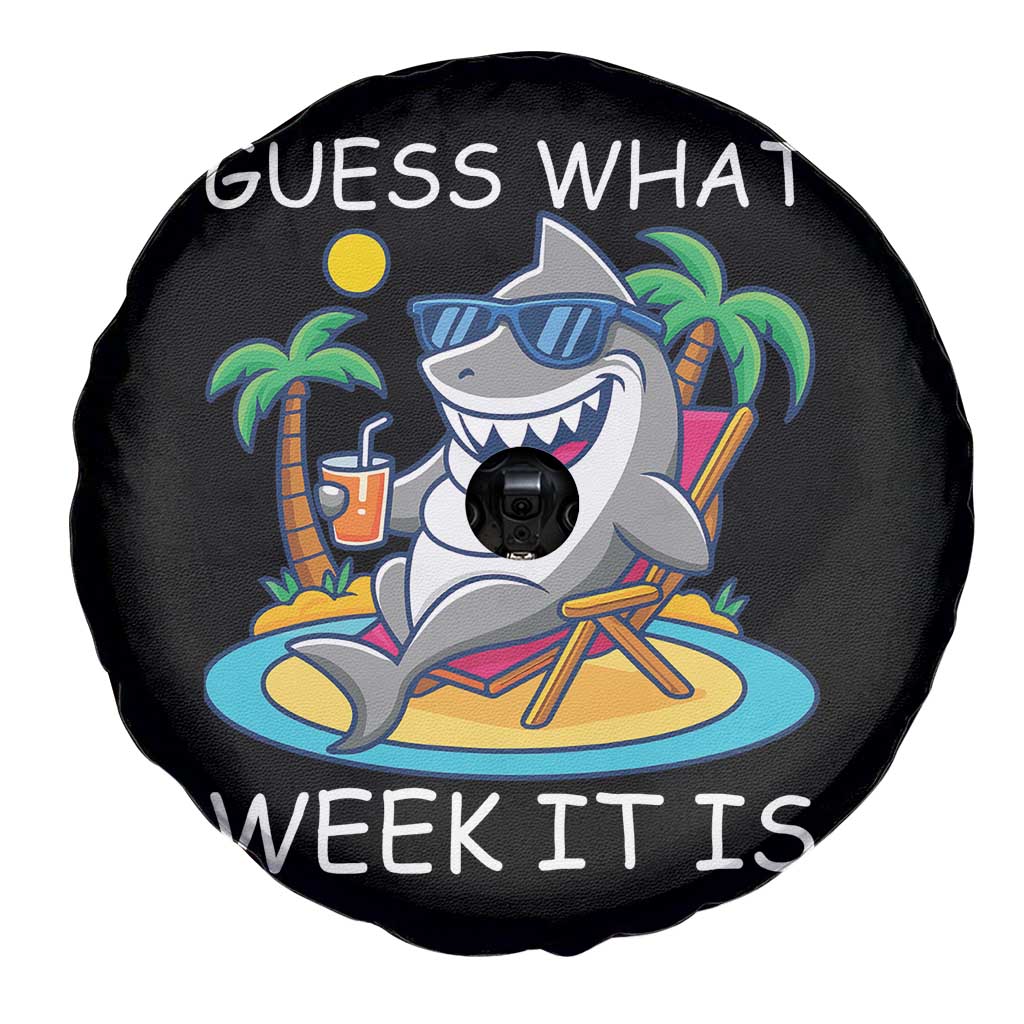 Funny Shark Lover Week Spare Tire Cover Week Guess What Week It Is Summer Beach - Wonder Print Shop
