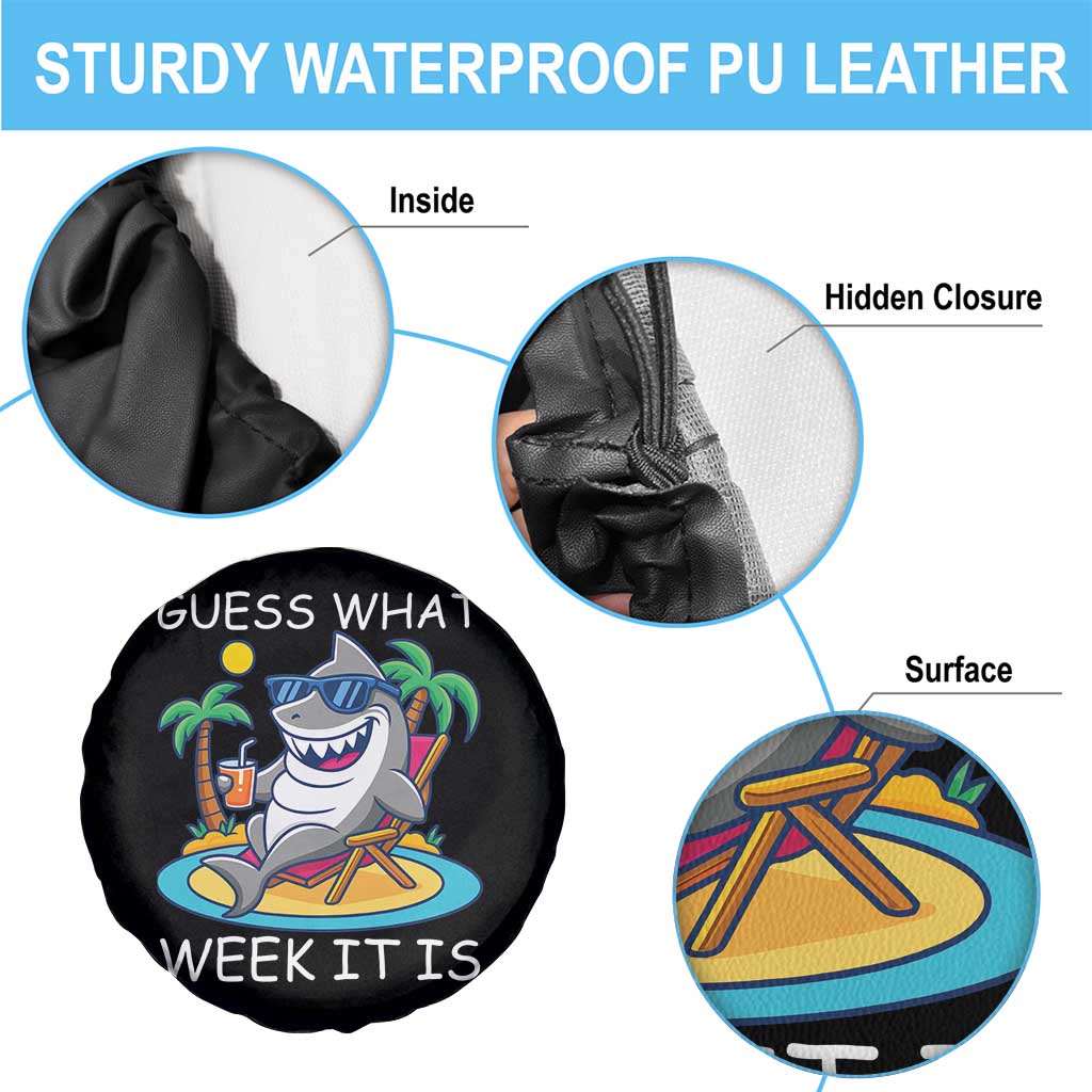 Funny Shark Lover Week Spare Tire Cover Week Guess What Week It Is Summer Beach - Wonder Print Shop