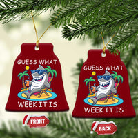 Funny Shark Lover Week Ceramic Ornament Week Guess What Week It Is Summer Beach - Wonder Print Shop