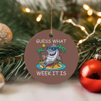 Funny Shark Lover Week Ceramic Ornament Week Guess What Week It Is Summer Beach - Wonder Print Shop