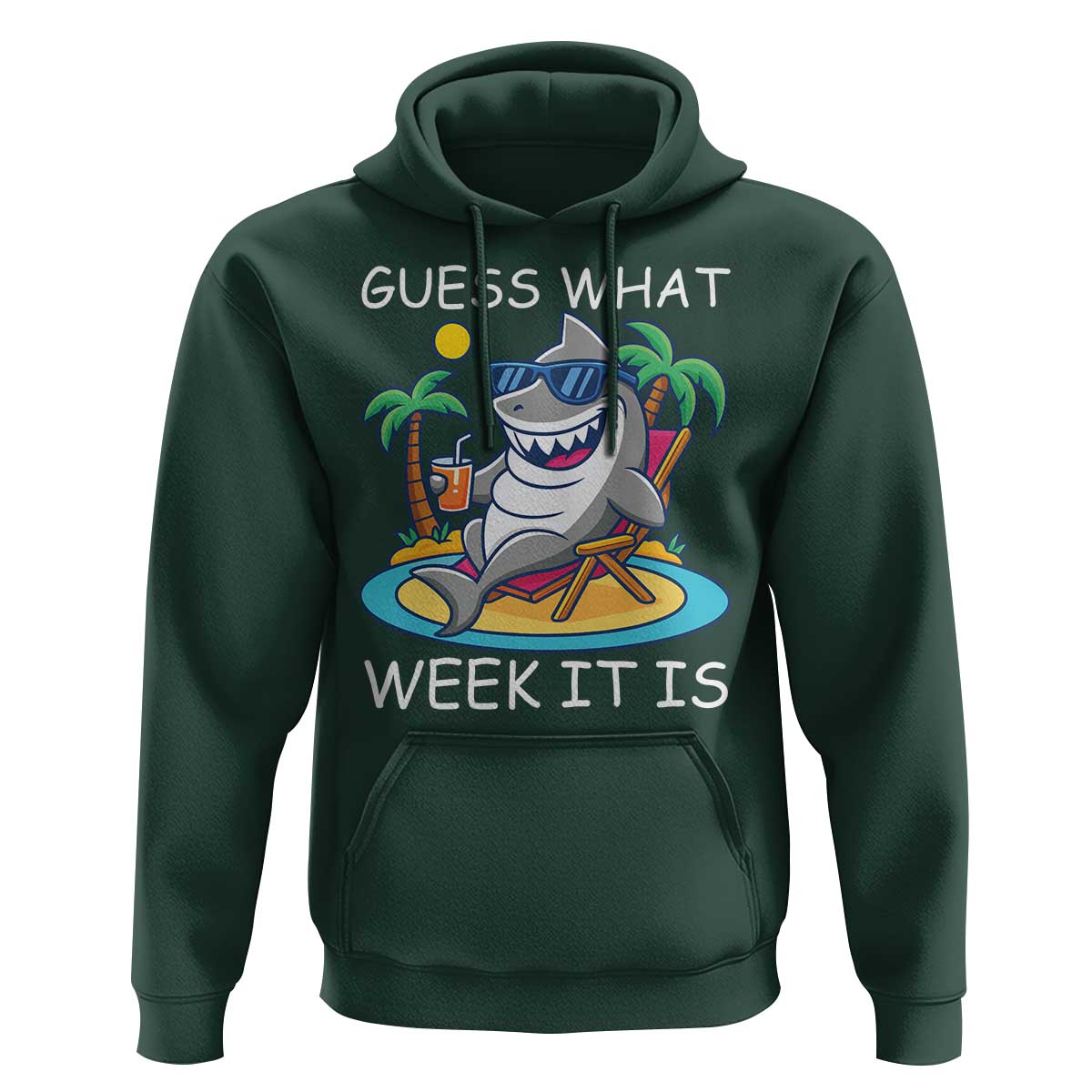 Funny Shark Lover Week Hoodie Week Guess What Week It Is Summer Beach - Wonder Print Shop