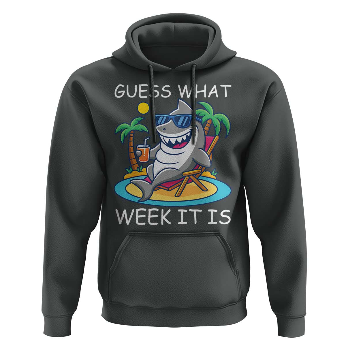 Funny Shark Lover Week Hoodie Week Guess What Week It Is Summer Beach - Wonder Print Shop