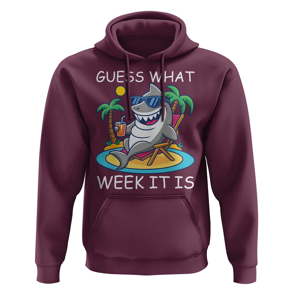 Funny Shark Lover Week Hoodie Week Guess What Week It Is Summer Beach - Wonder Print Shop