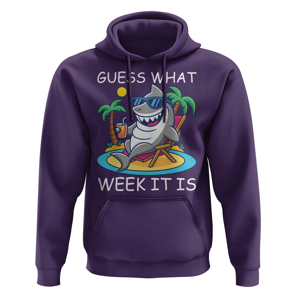 Funny Shark Lover Week Hoodie Week Guess What Week It Is Summer Beach - Wonder Print Shop