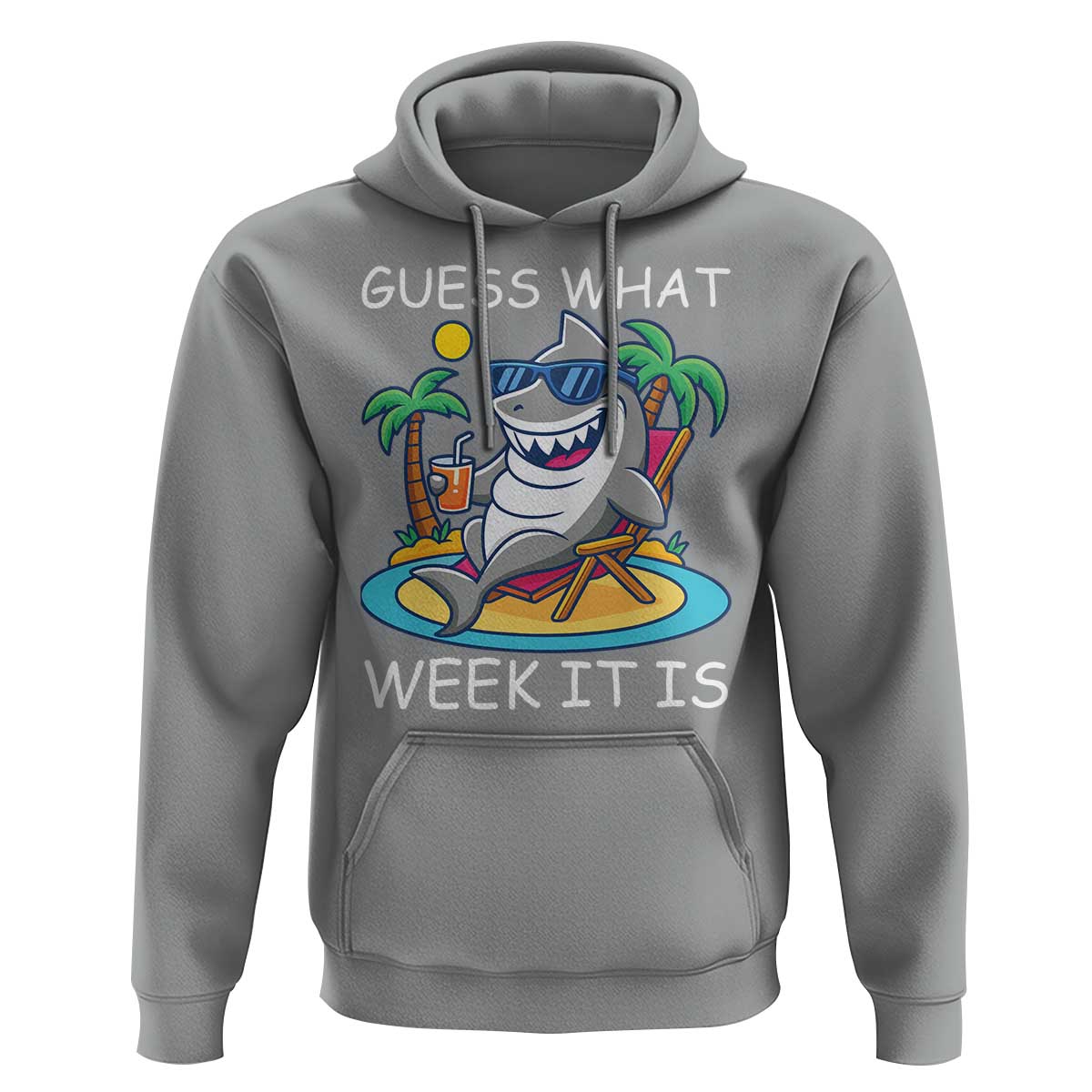 Funny Shark Lover Week Hoodie Week Guess What Week It Is Summer Beach - Wonder Print Shop