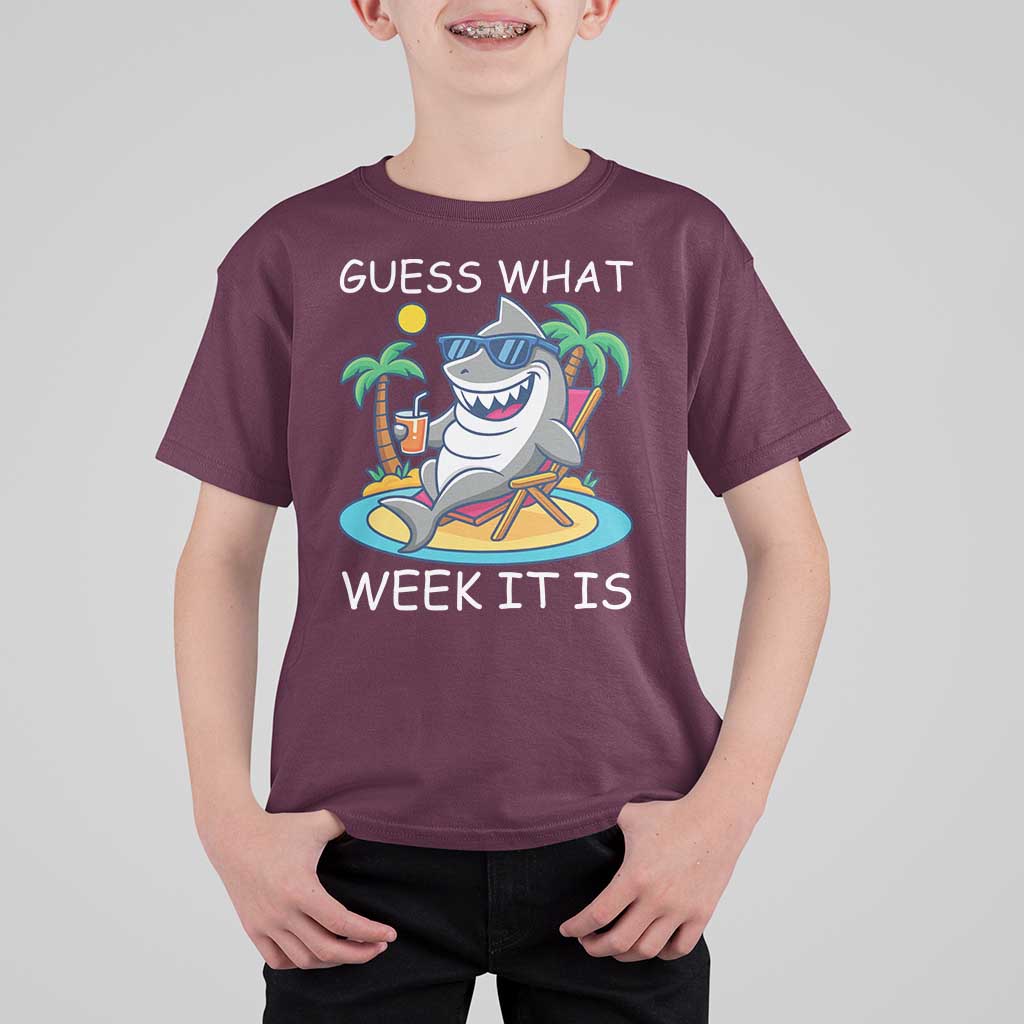 Funny Shark Lover Week T Shirt For Kid Week Guess What Week It Is Summer Beach - Wonder Print Shop