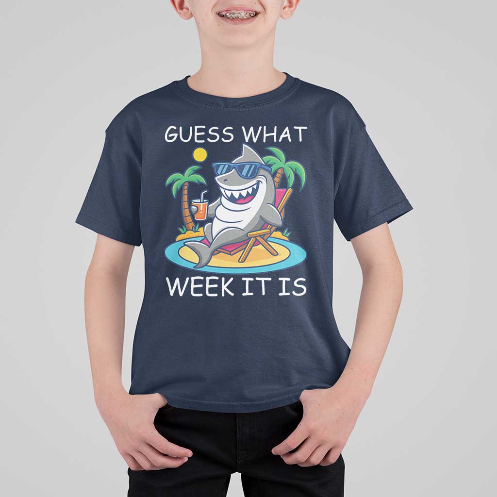 Funny Shark Lover Week T Shirt For Kid Week Guess What Week It Is Summer Beach - Wonder Print Shop