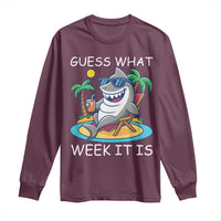 Funny Shark Lover Week Long Sleeve Shirt Week Guess What Week It Is Summer Beach - Wonder Print Shop
